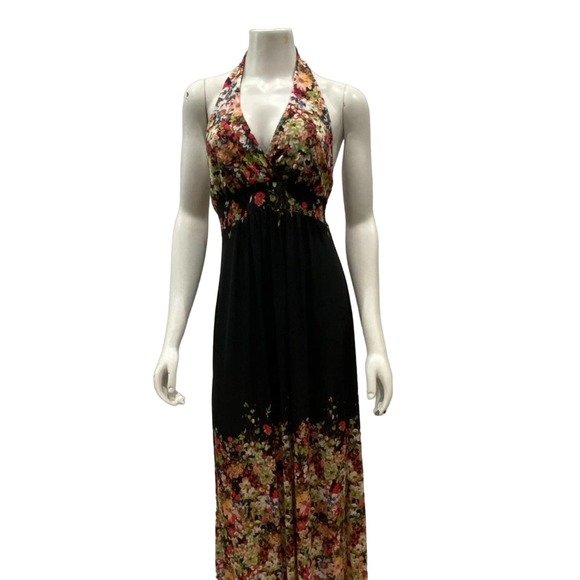 Catch My Dresses & Skirts - CATCH MY Floral V-Neck Halter Top Maxi Dress Size L